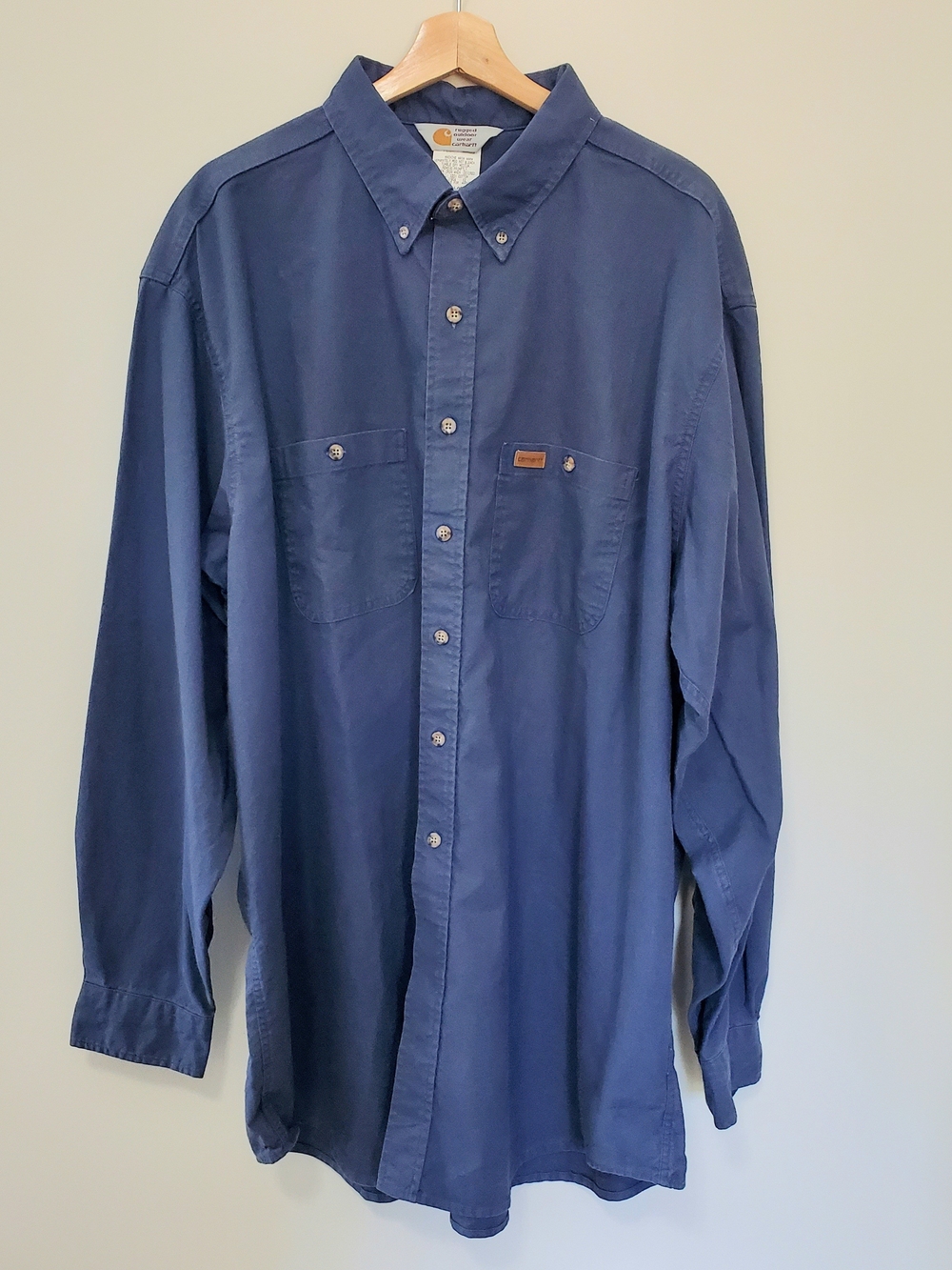 NEW! Carhartt Men's Rugged Outdoor Button-Down Work Shirt 2XL Tall Cotton USA